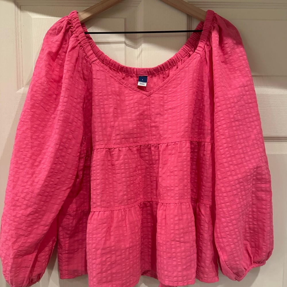 Old Navy hot pink peplum style top